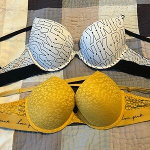 34 D PINK Bras